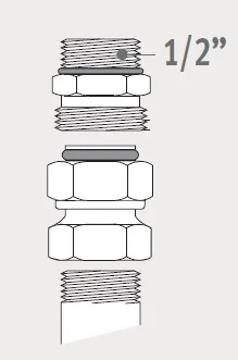 Jaga - Klemkoppeling voor Meerlagen/AluPEX buis - 1/2"x9.5/2 - Vernikkeld