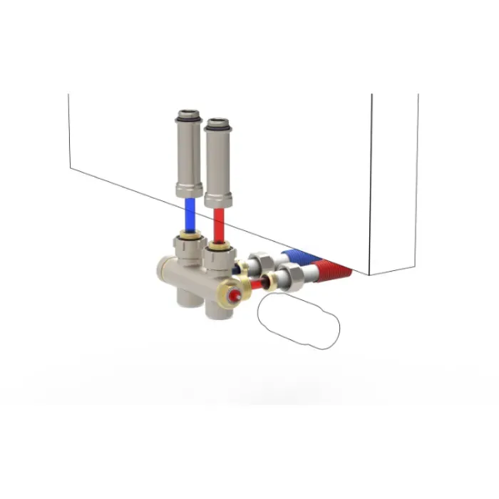 Jaga - Aansluitset 143 met Jaga Deco Thermostaatkop Wit (AW) voor Staal/Koper buis - 18/1 - Enkel verwarmen