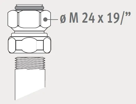 Jaga - Klemkoppeling voor Stalen Buis 3/8” - M24 - Aluminium