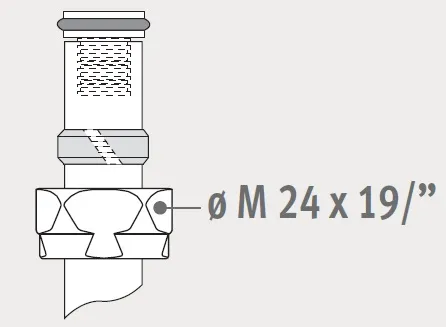 Jaga - Klemkoppeling voor Kunststof buis - M24x17/2 - Chroom-look