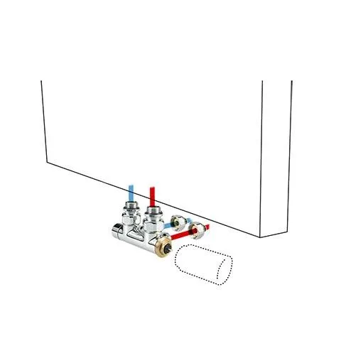 Jaga - Aansluitset 41 met Jaga Deco Thermostaatkop Chroom (AC) voor Staal/Koper buis - 12/1 - Naar wand